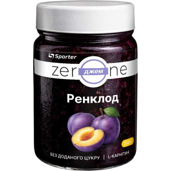 Джем Sporter Zero One фруктовий - 300 г - Слива (ренклод без цукру)