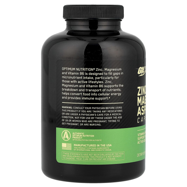 Цинк магний аспарат Optimum Nutrition ZMA (180 капсул)